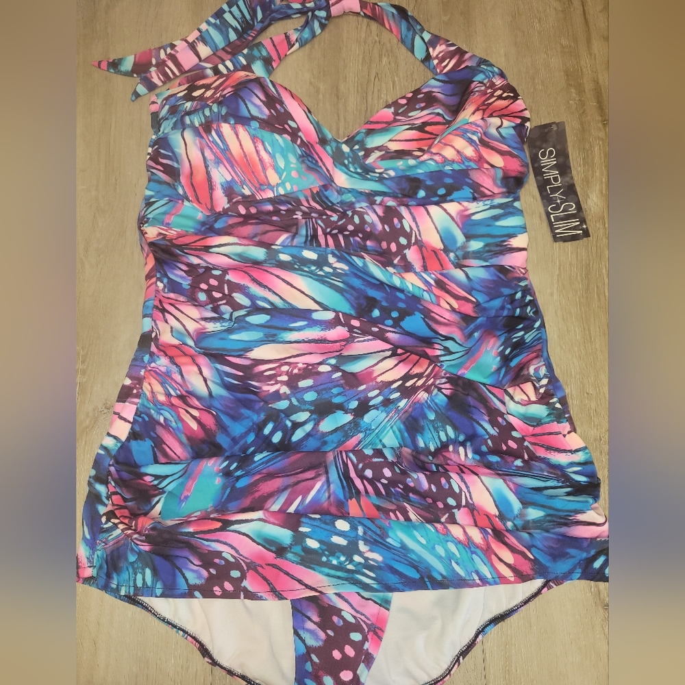 Simply Swim One Piece Swimsuit Tummy Control NWT 1X